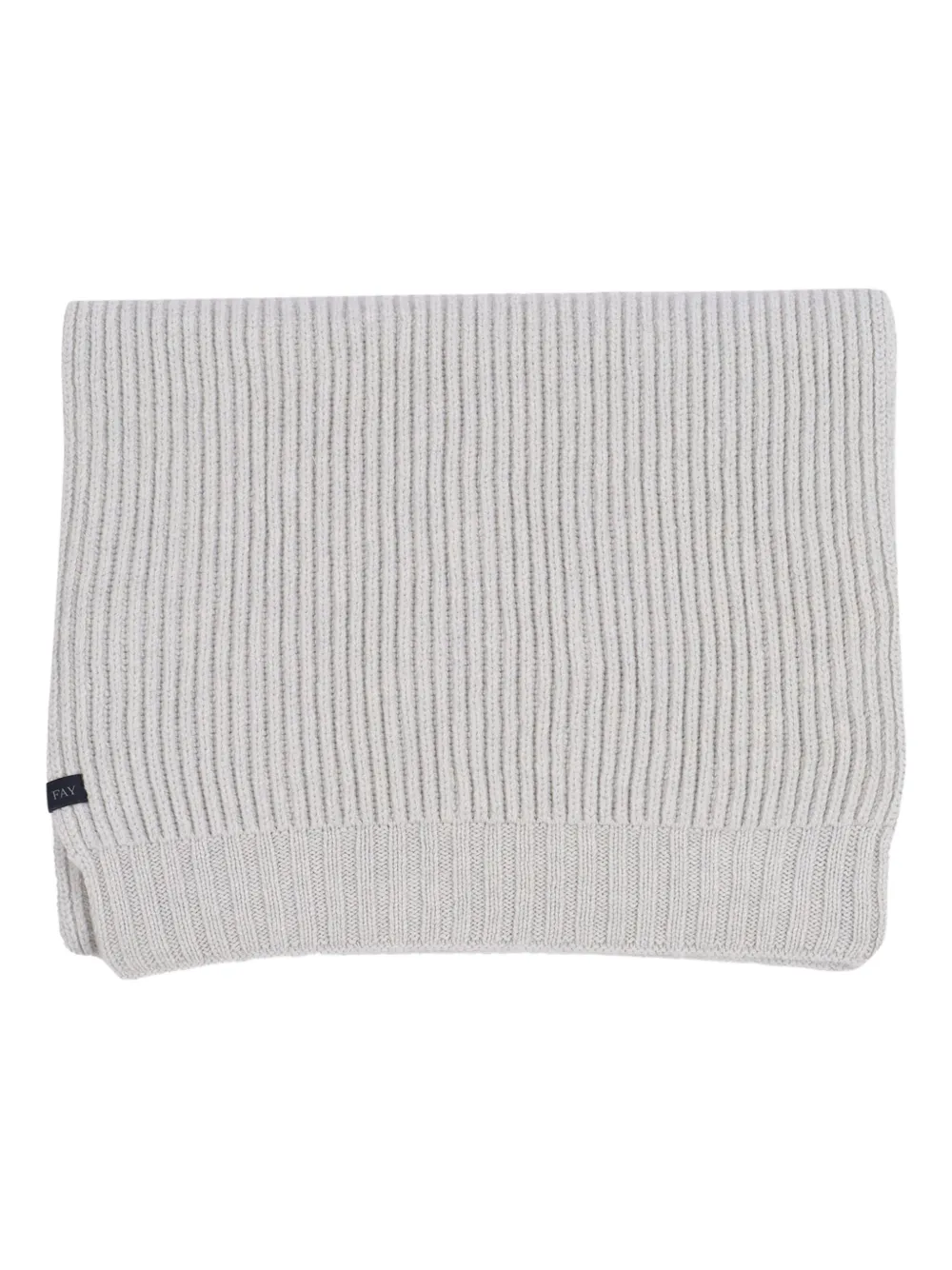 

Шерстяной шарф в рубчик Fay, серый
