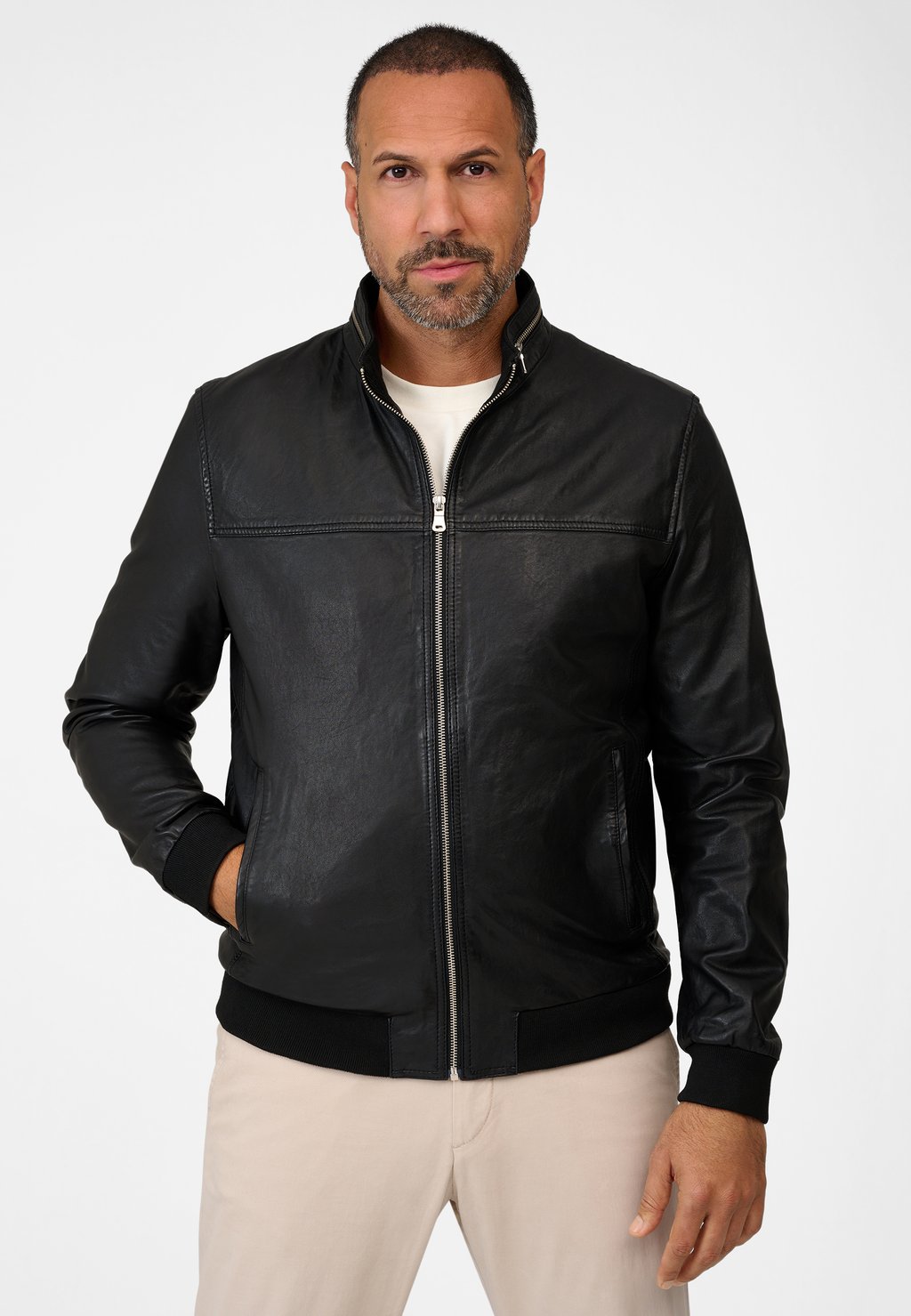 

Куртка-бомбер Leather jacket Ricano, черный