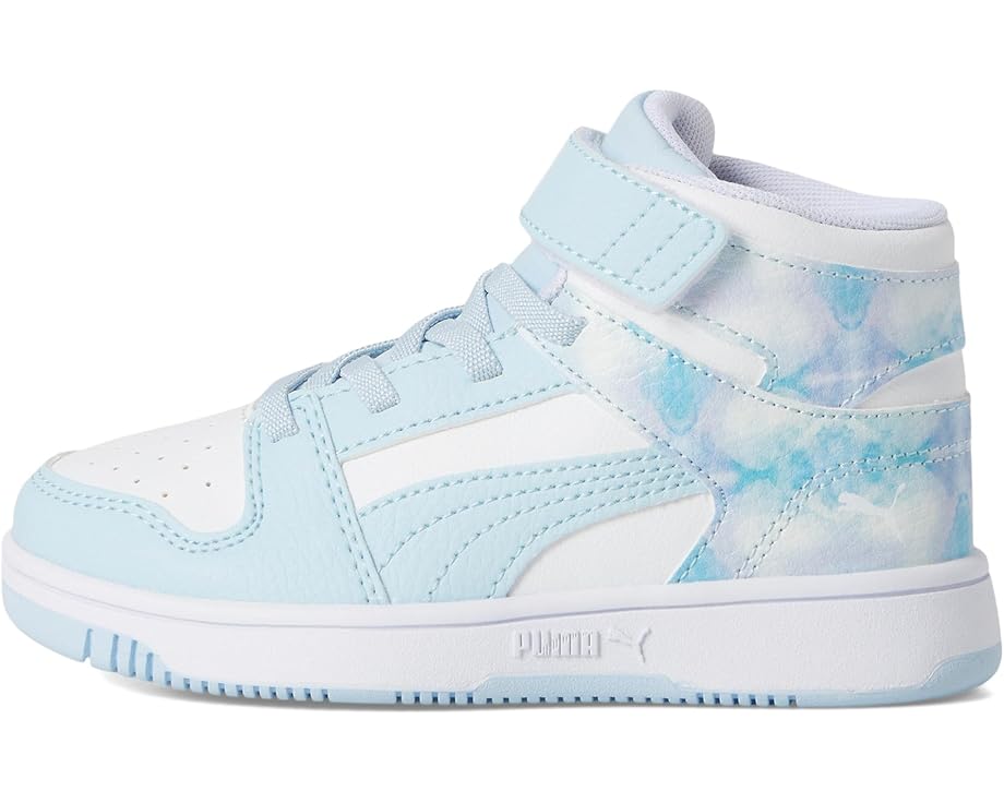 Детские кроссовки Puma Rebound Layup Mid Hook And Loop PUMA Kids, Puma White/Icy Blue — фото 4