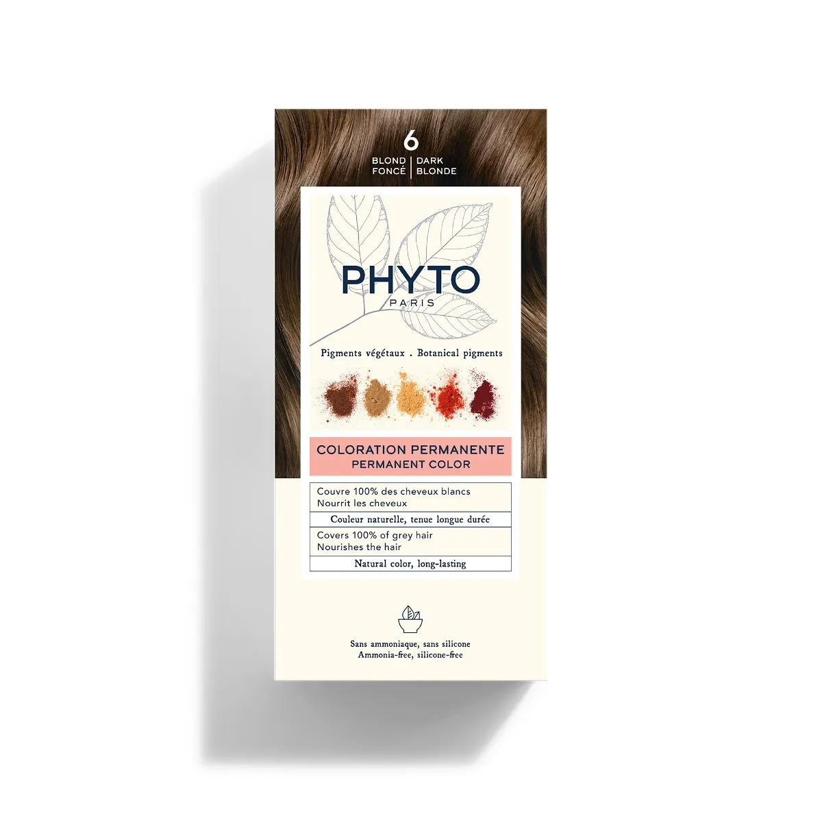 

Phyto Phytocolor 6 Перманентное окрашивание Темно-русый без аммиака 100% покрытие седых волос