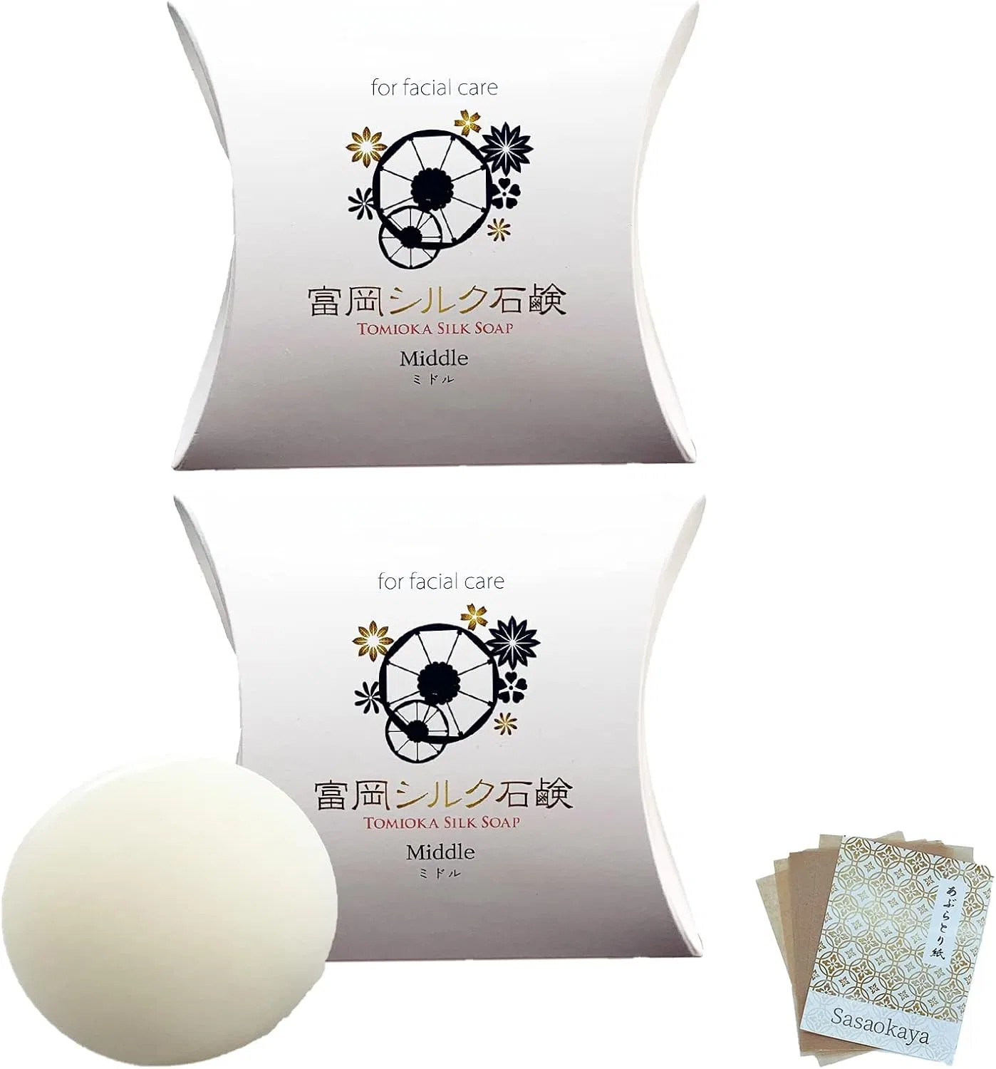 Твердое мыло Silk Soap Sasaokaya, 2 шт по 40 г, без запаха