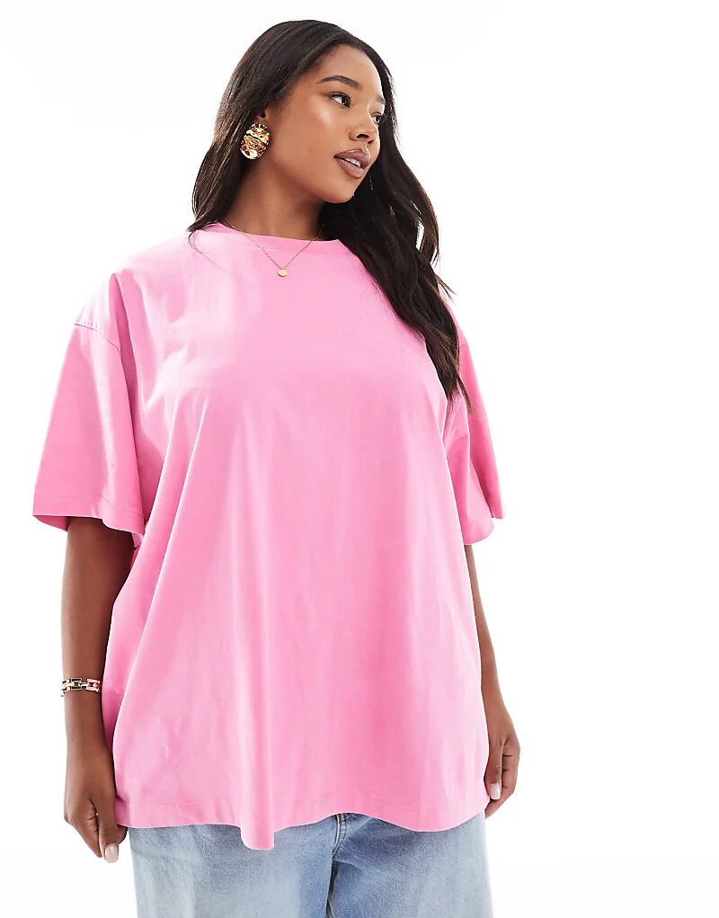 

Футболка оверсайз ASOS DESIGN Curve розового цвета Asos Curve