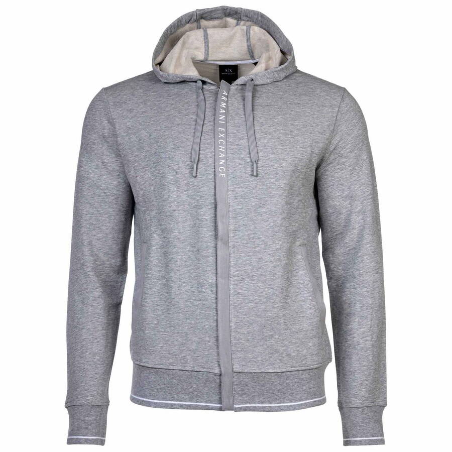 

Худи с капюшоном на молнии ARMANI EXCHANGE, mottled grey