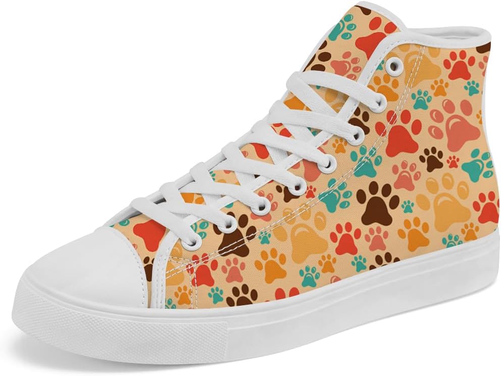 

Кеды на высокой подошве с рисунком лапы, тканевые кроссовки на шнуровке, повседневная обувь для женщин и мужчин Chebing, 615 Multicolor