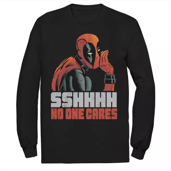 

Мужская футболка с длинным рукавом "Deadpool: Тссс, всем плевать" Marvel, черный