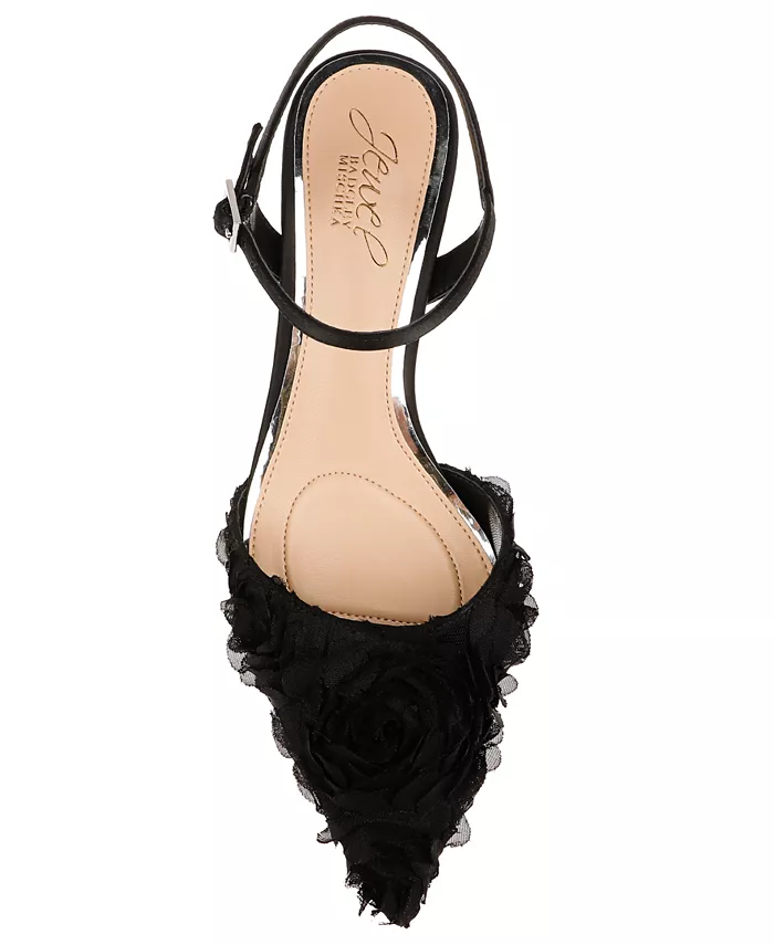 Женские туфли-лодочки Selene на низком каблуке Jewel Badgley Mischka, черный — фото 4
