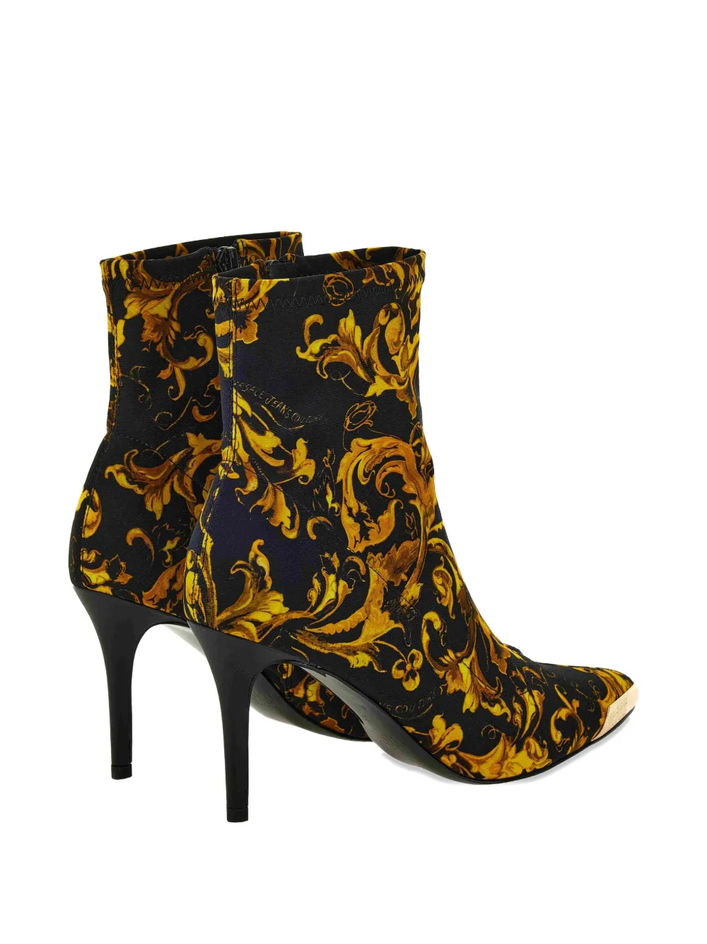 Ботильоны на шпильке с принтом Baroque Versace Jeans Couture, черный — фото 3