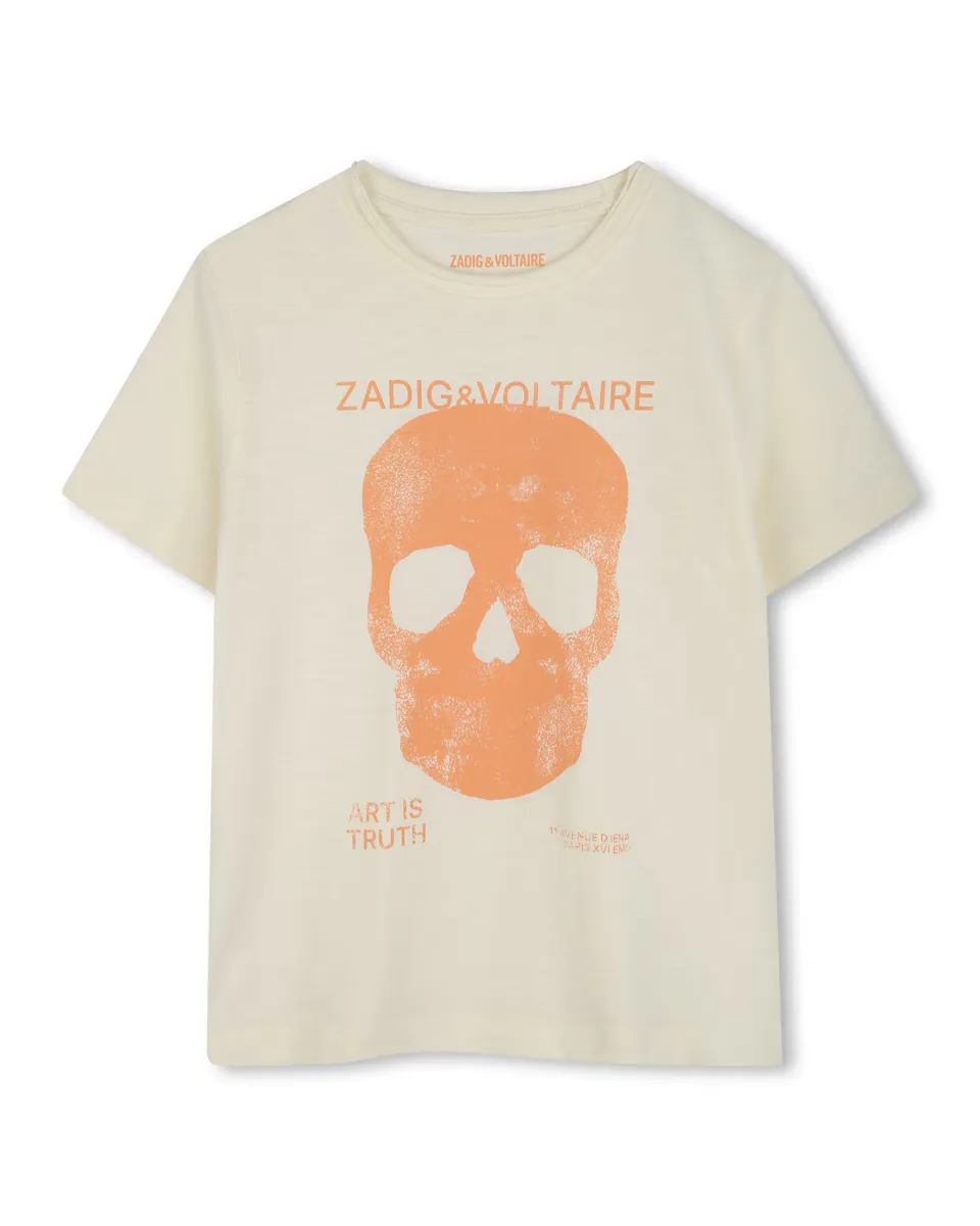 

100% хлопок футболка для мальчиков с короткими рукавами Zadig & Voltaire, бежевый