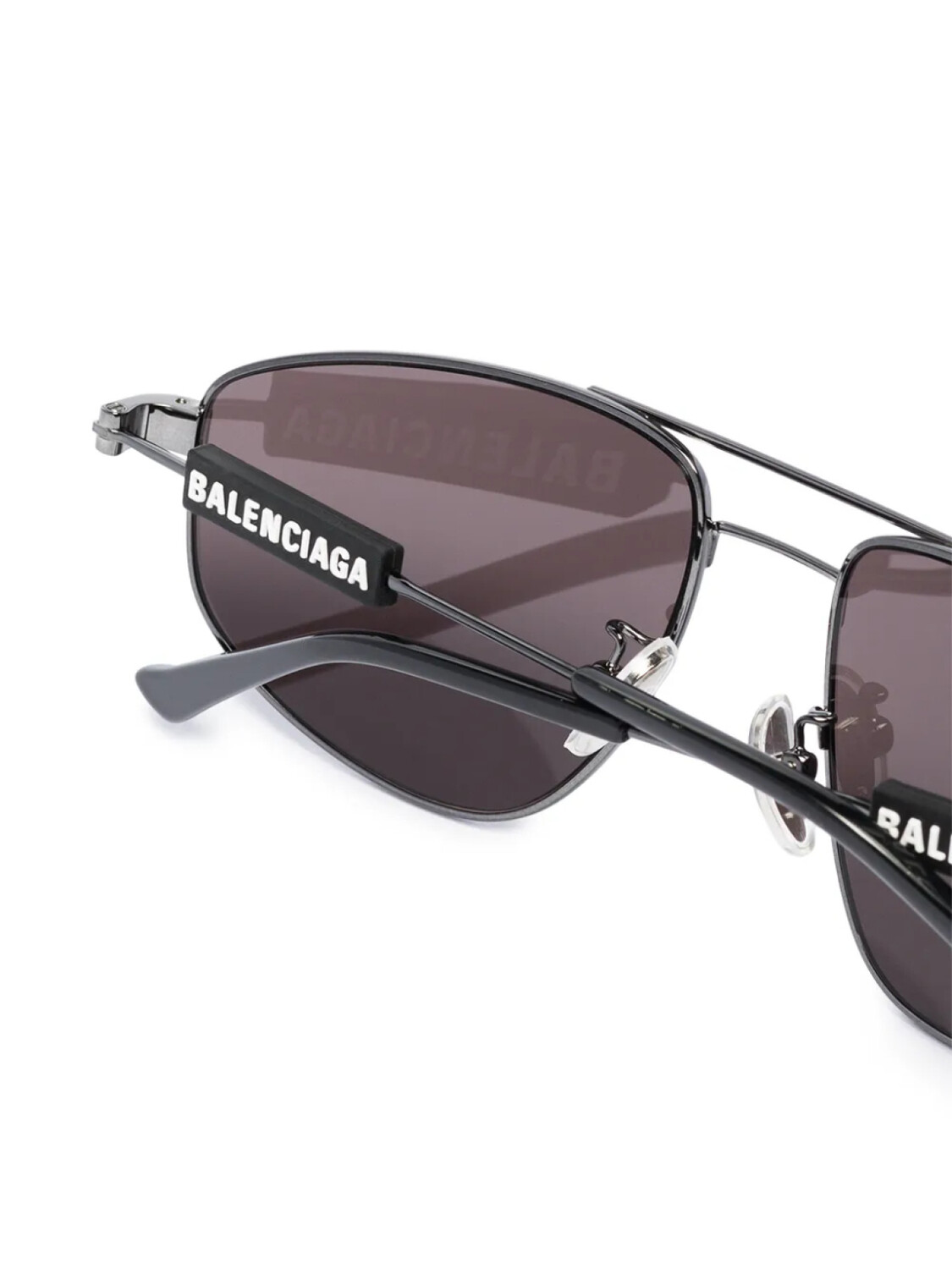 Balenciaga Eyewear солнцезащитные очки-пилоты с двойным мостом, черный — фото 4