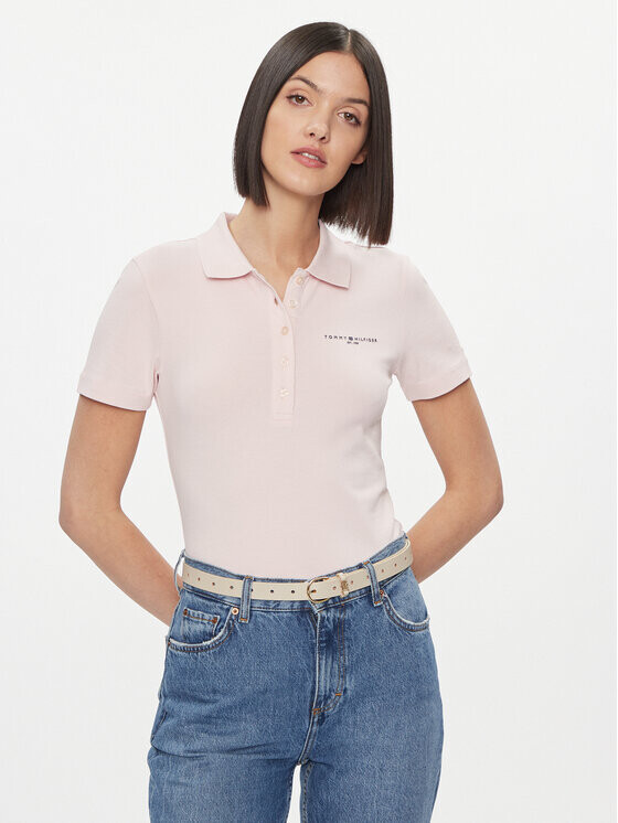 

Рубашка-поло узкого кроя Tommy Hilfiger, розовый