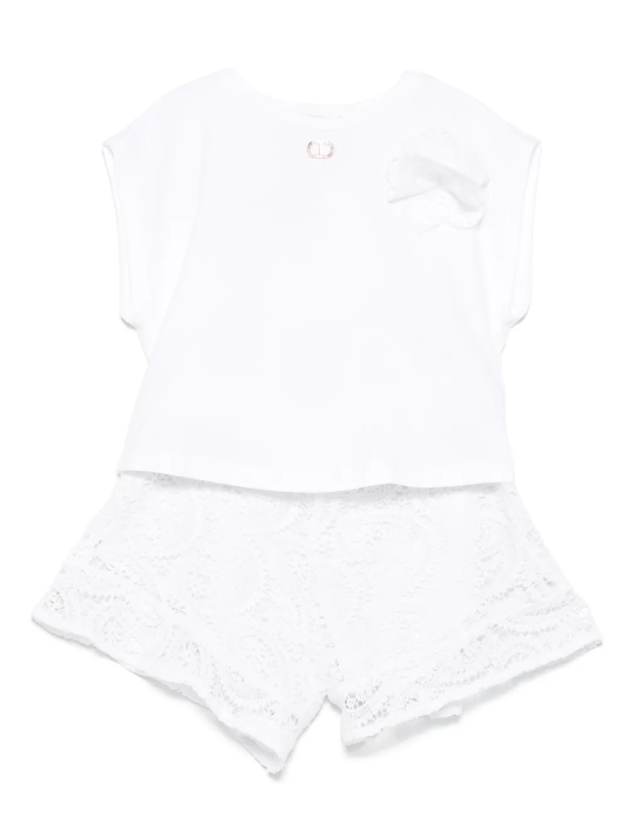 

Комплект кружевных шорт TWINSET Kids, белый