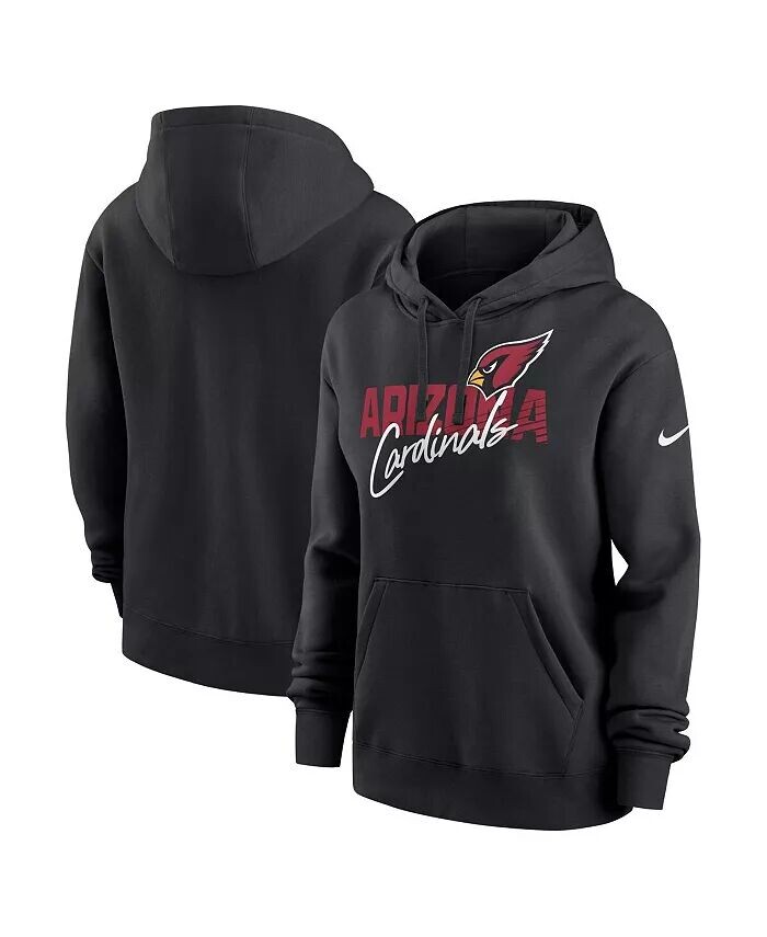 

Женский флисовый пуловер с капюшоном черного цвета Arizona Cardinals Wordmark Club Nike