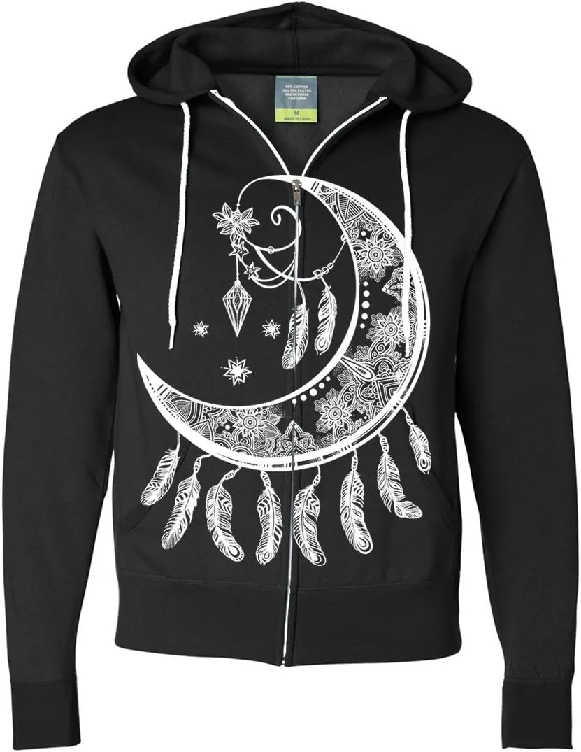 

Толстовка с капюшоном на молнии Crescent Moon Dreamcatcher White Dolphin Shirt Co