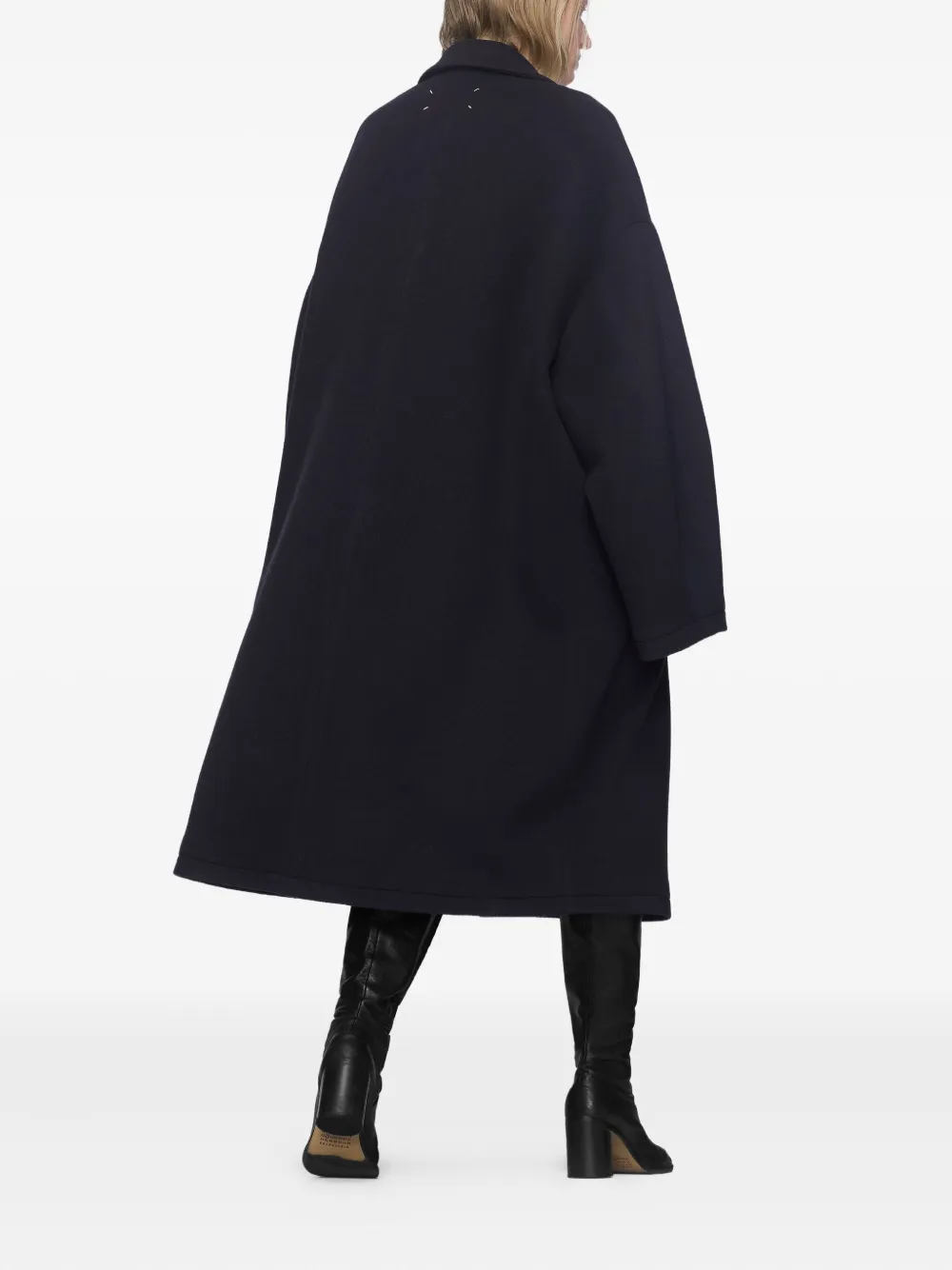 Однобортное пальто с карманом Maison Margiela, синий — фото 4