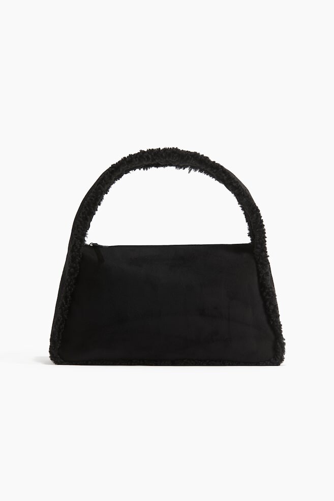

Сумка через плечо с отделкой из флиса тедди H&M, черный