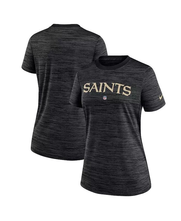 

Черная женская футболка New Orleans Saints Sideline Velocity Performance Nike