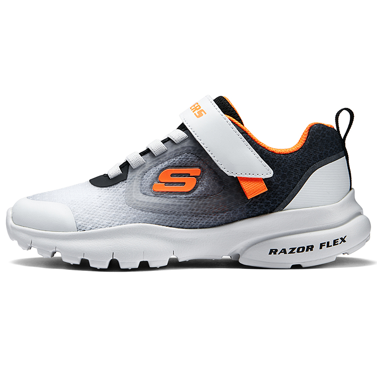 

Skechers Kids Кроссовки для бега для мальчиков. Нескользящие, износостойкие, дышащие, низкие. Цвет: белый, черный, оранжевый.