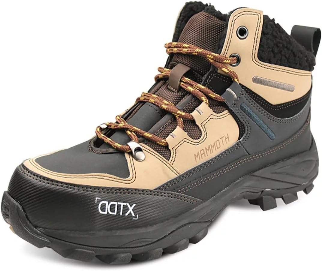 

Зимние мужские теплые ботинки DDTX с стальным носком, ботинки с противоскользящей подошвой и меховой подкладкой, черные, защитные