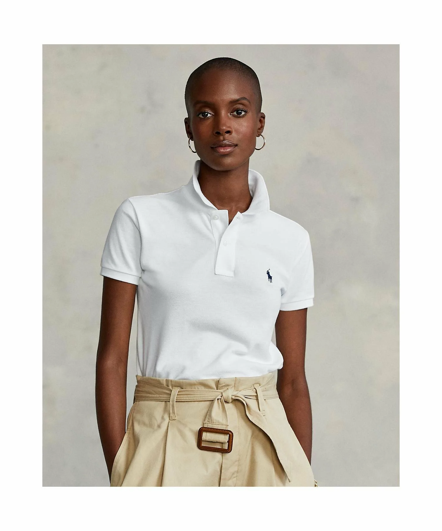Классическая сетчатая рубашка-поло Polo Ralph Lauren, 100 White