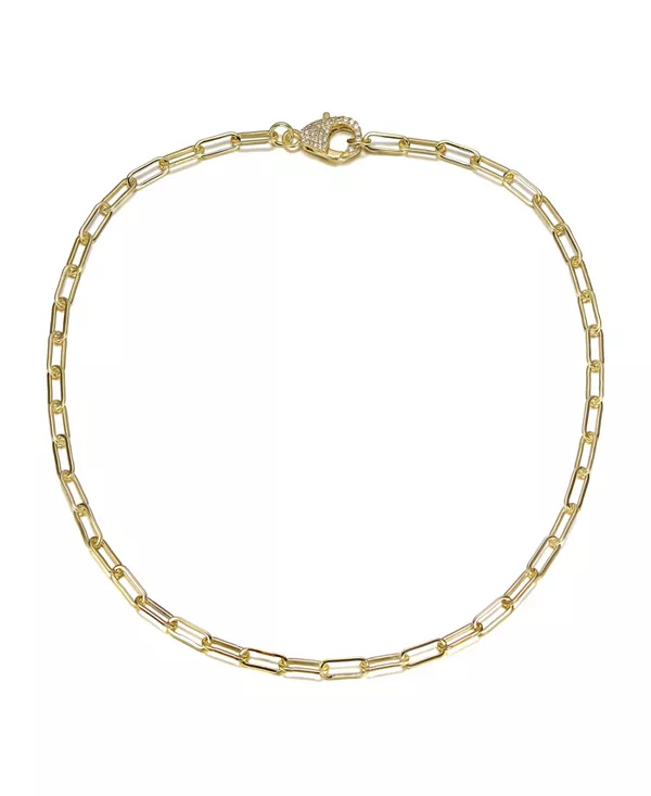 

Ожерелье с застежкой-скрепкой из кубических цирконий 14 карат с золотым покрытием Rachel Glauber, gold