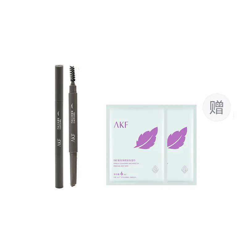 

Долговечный карандаш для бровей Triangle Waterproof And Sweat Resistant в оттенках Brown Gray Black AKF, 02 Natural Taupe+Makeup Removal 12ml