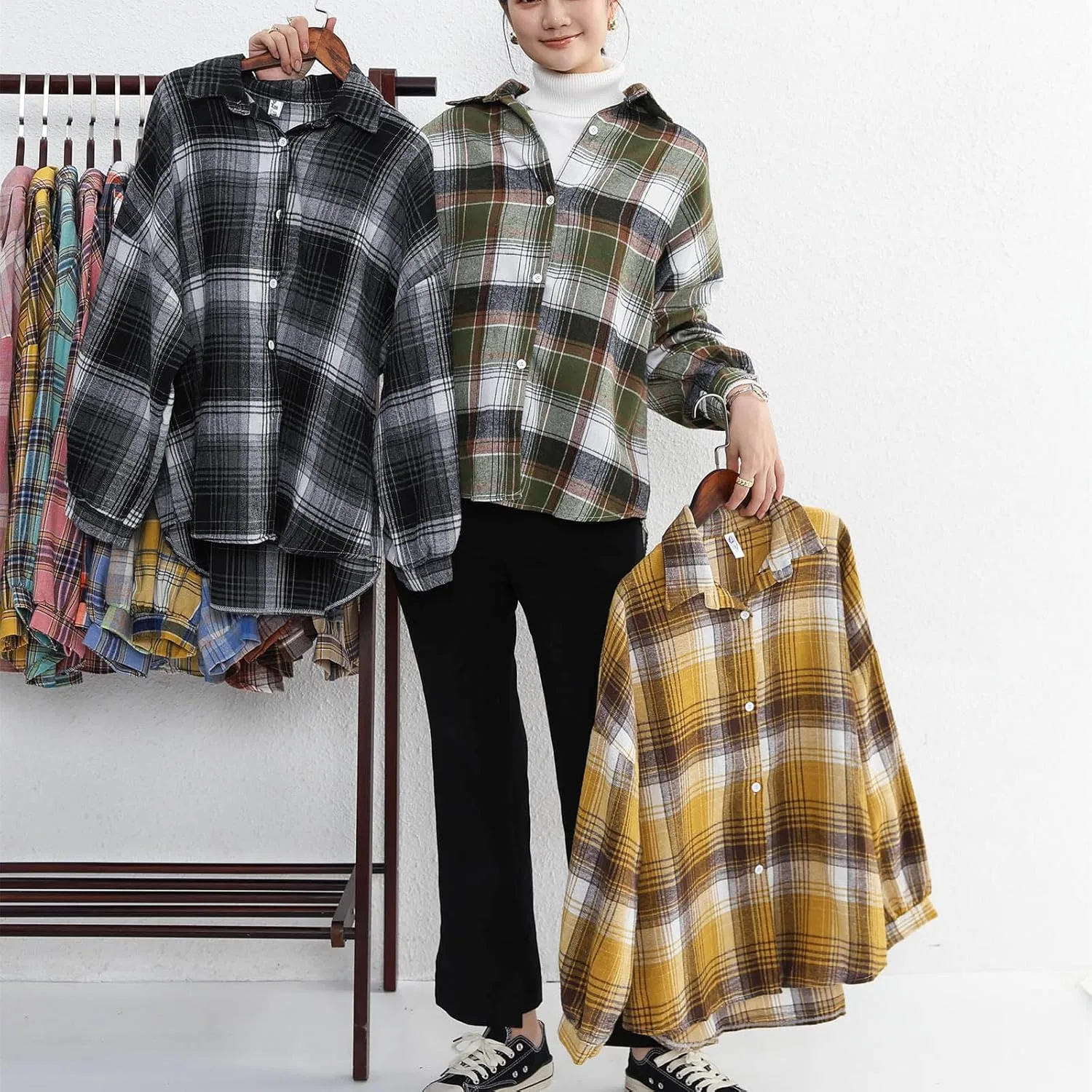Футболка с длинным рукавом, повседневная, Check Shirt, коричневый — фото 3
