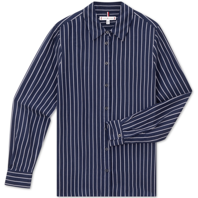 

Tommy Hilfiger Рубашка Women's Dark Blue Stripes 0YE Lapel Moderate