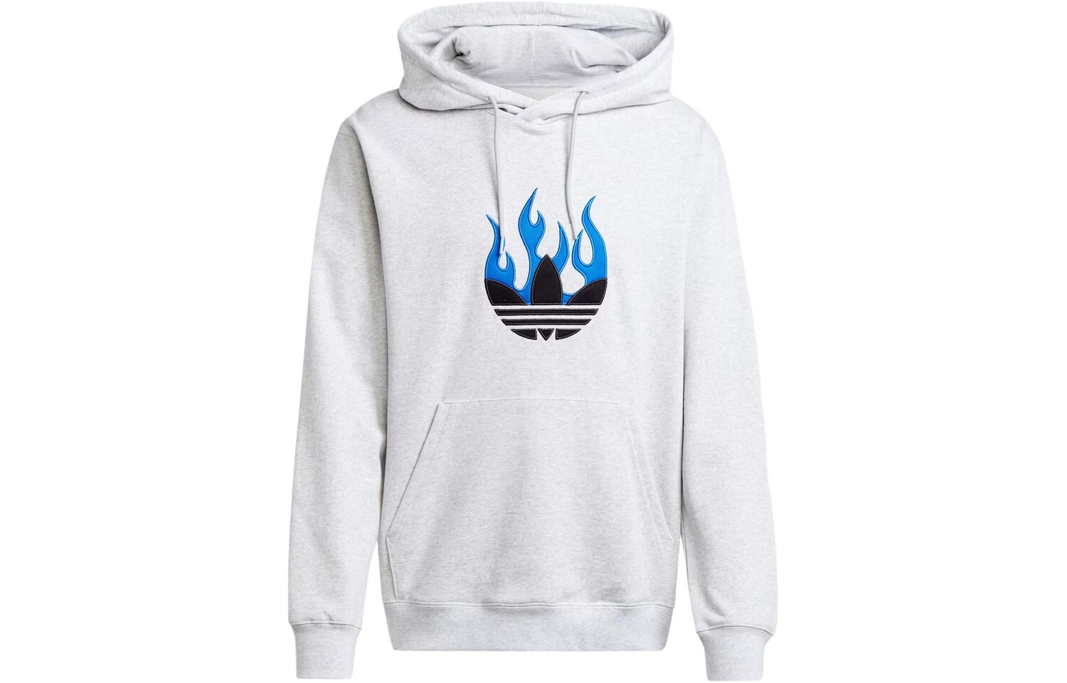 

Толстовка с капюшоном из хлопка с нашивкой-логотипом Adidas Flames Adidas Originals, серый