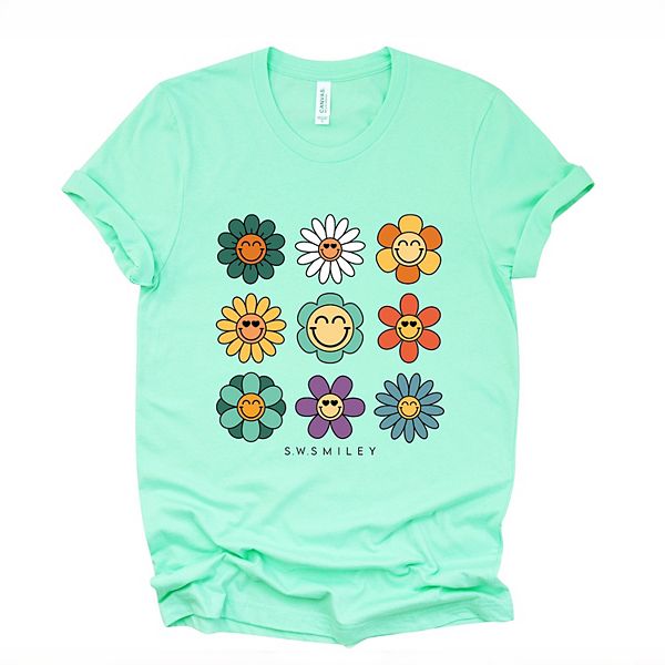 

Футболка с принтом SWSmiley flowers stacked Simply Sage Market, Mint