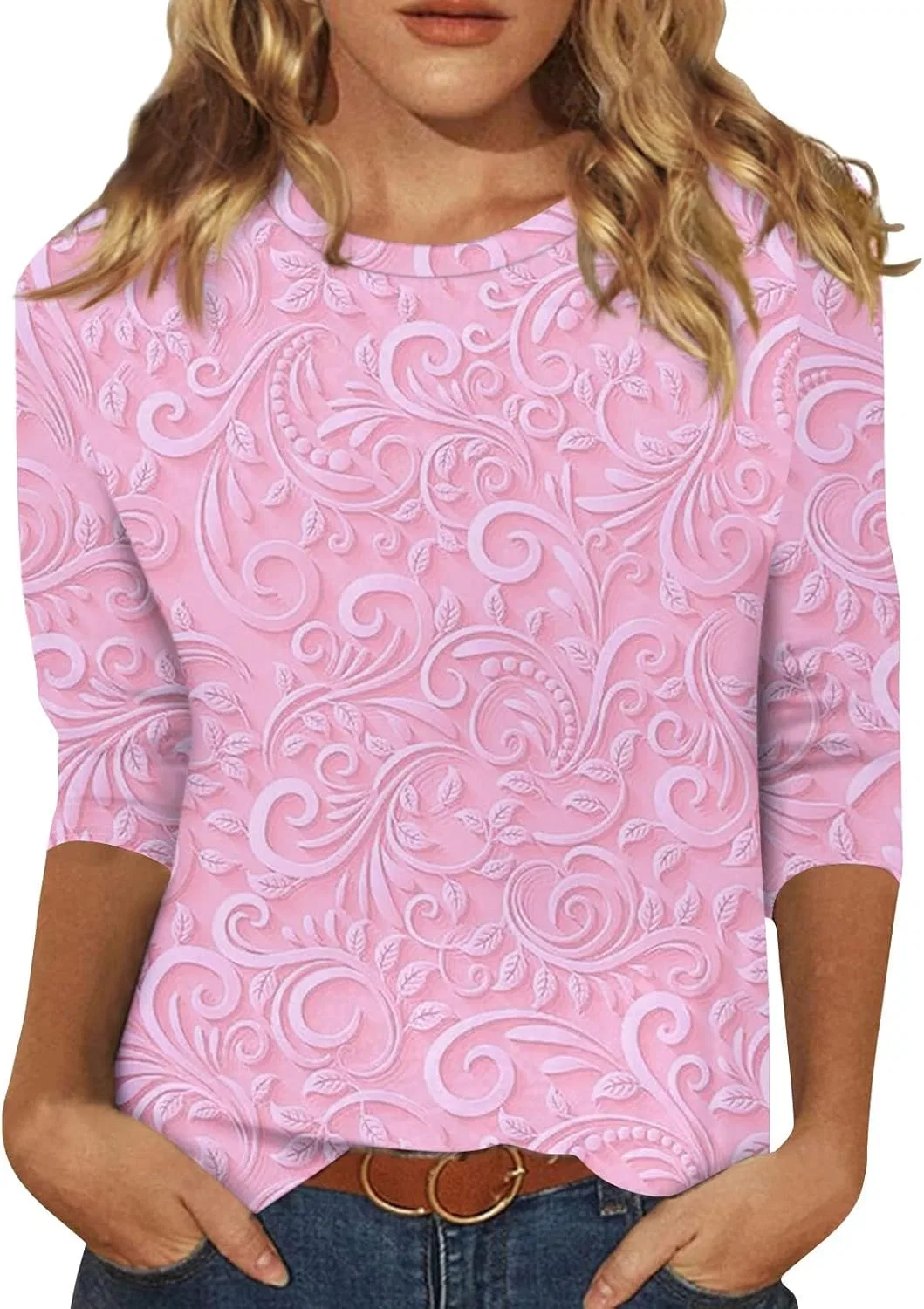 Толстовка 3/4 рукав, Generic, 4-pink