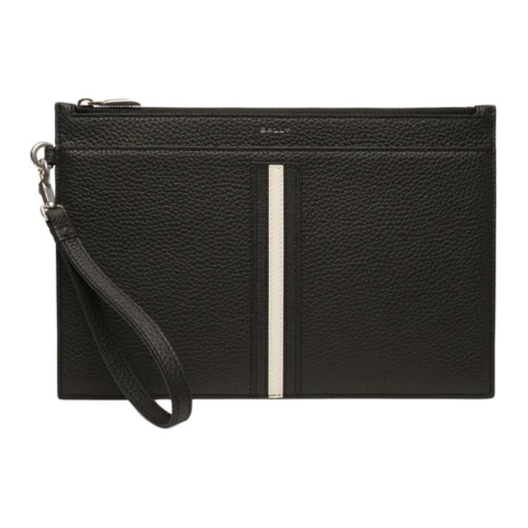 

BALLY Кожаная клатч-сумка для мужчин Black
