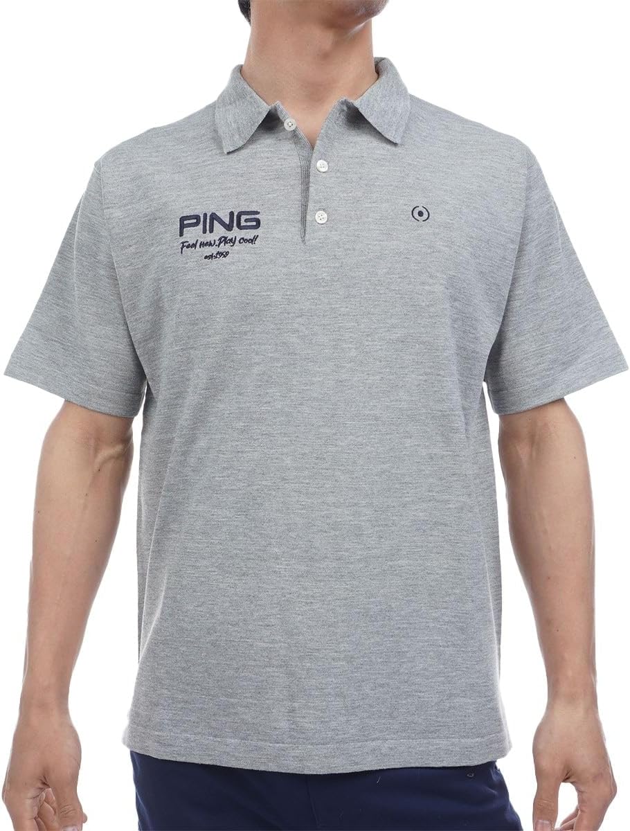 

Мужская трикотажная рубашка-поло с коротким рукавом Pin Apparel 621-5172301 (впитывающая, быстросохнущая, с защитой от УФ-излучения), для гольфа Ping, серый