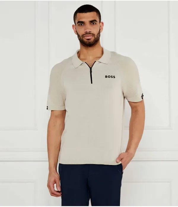 Поло K_Perform-Max_PL slim fit Boss Green, бежевый