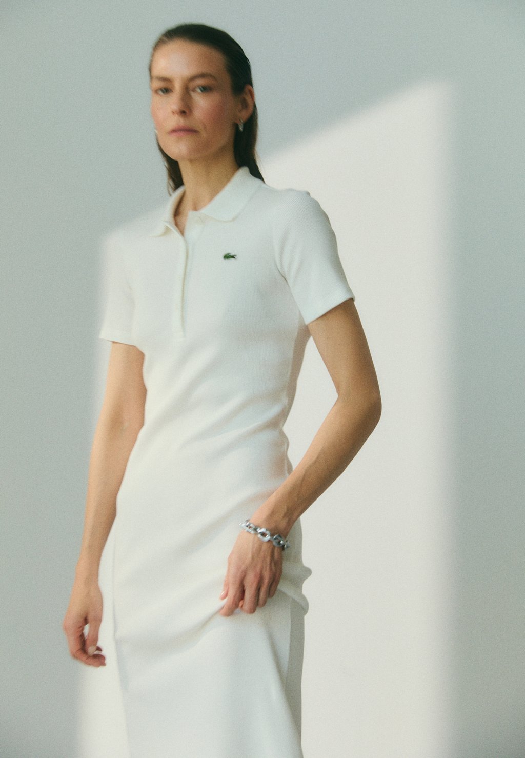 

Платье из джерси Lacoste, кремовый