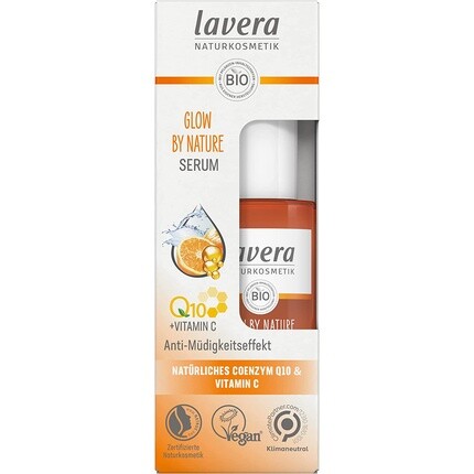 

Сыворотка Glow By Nature Веганская увлажняющая антивозрастная с Q10 и витамином С 30 мл - оранжевый, Lavera