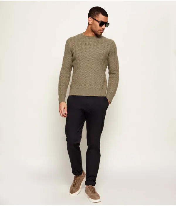 Шерстяной свитер H-Hitalo regular fit Boss, коричневый — фото 2