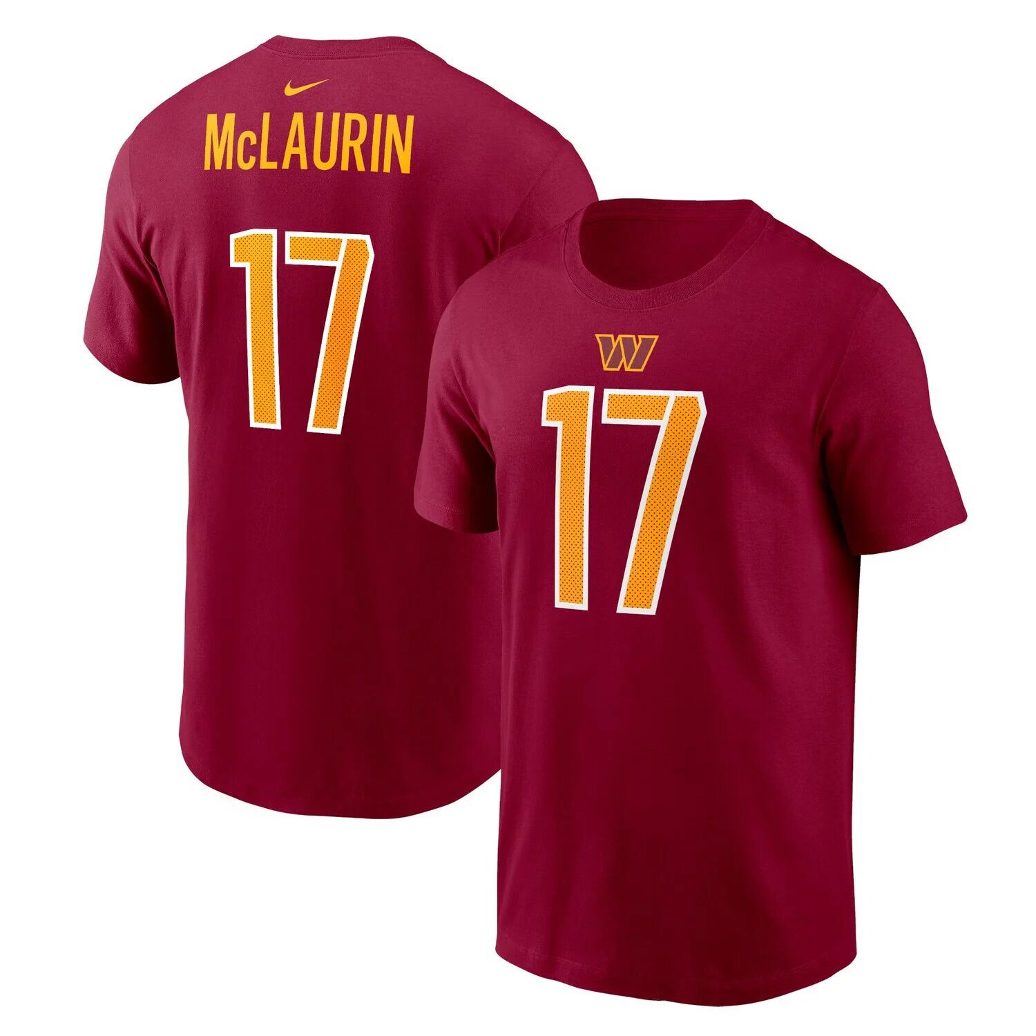 

Мужская футболка Terry McLaurin Burgundy Washington Commanders с именем и номером игрока Nike
