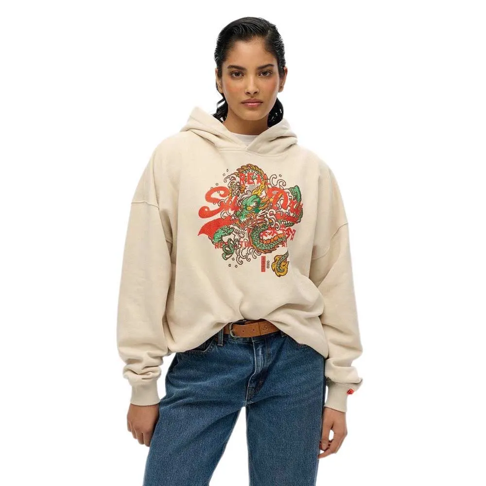 

Худи Superdry VL Tokyo Relaxed Fit, бежевый