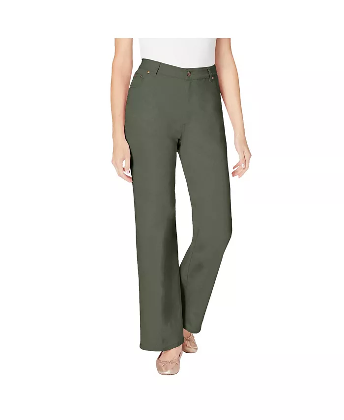 

Женские джинсы Within Stretch Denim с широкими штанинами и пятью карманами Woman Within, зеленый