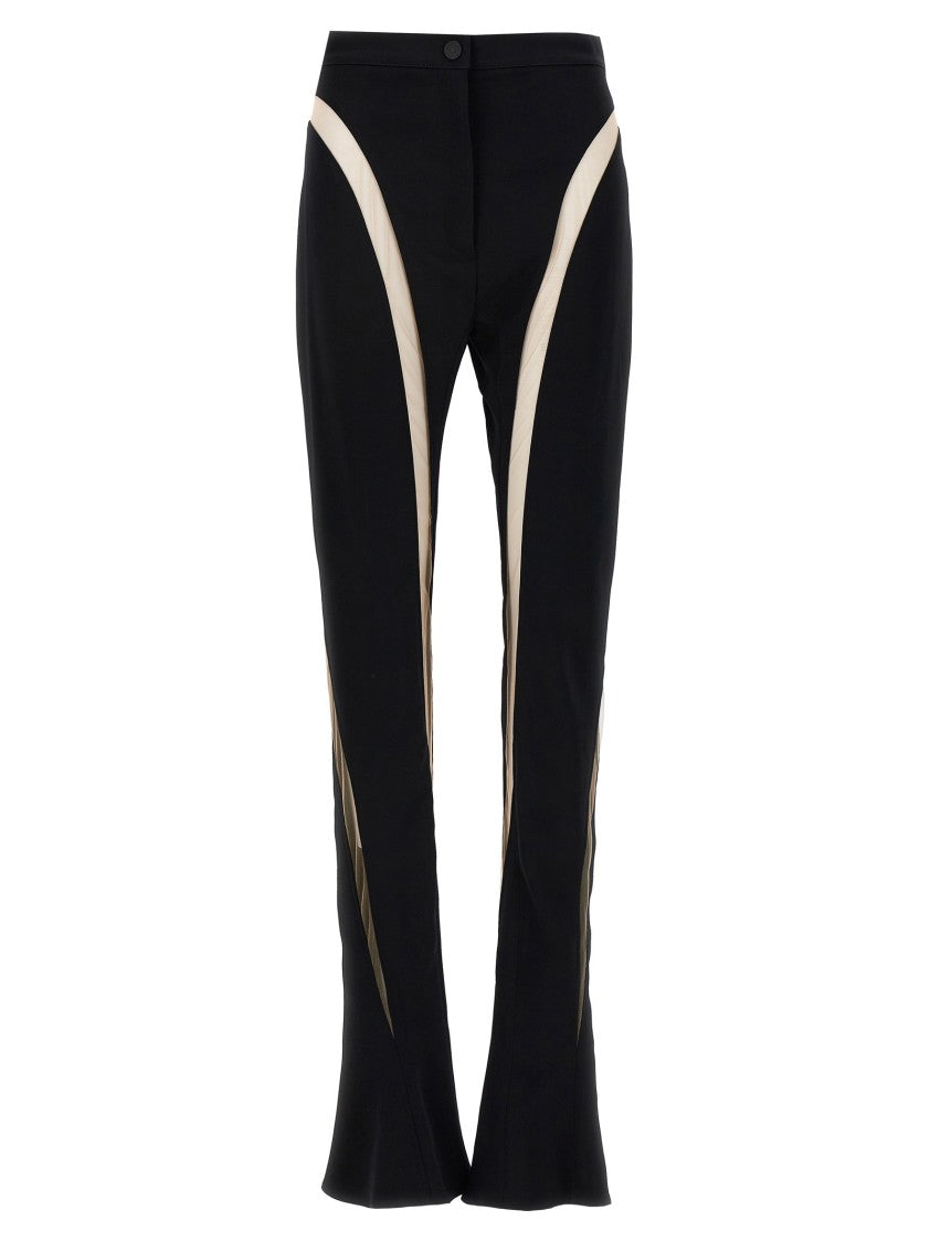 

Леггинсы с сетчатыми вставками Mugler, черный