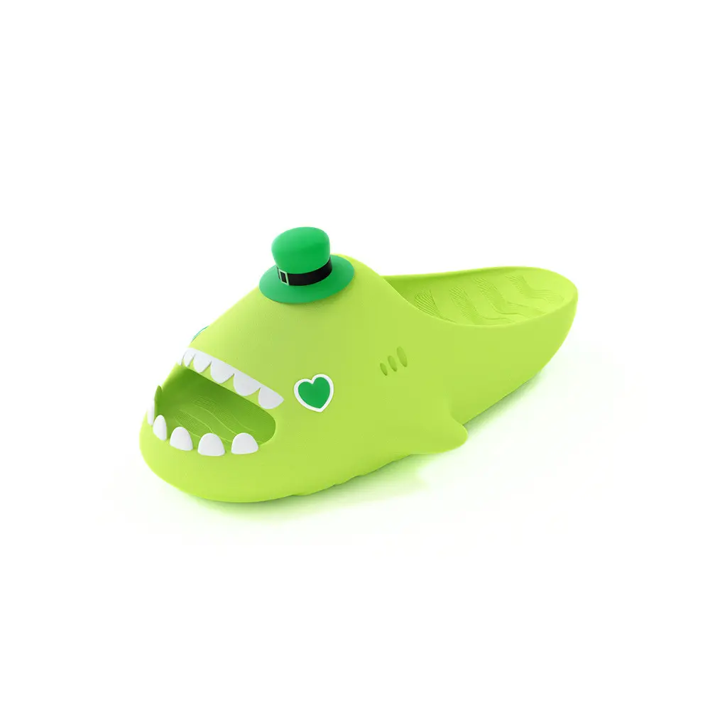 

HelloSlippers Акулайки Зеленая Шапка, Неоново-Зеленые Слайдеры Унисекс, цвет Neon Green