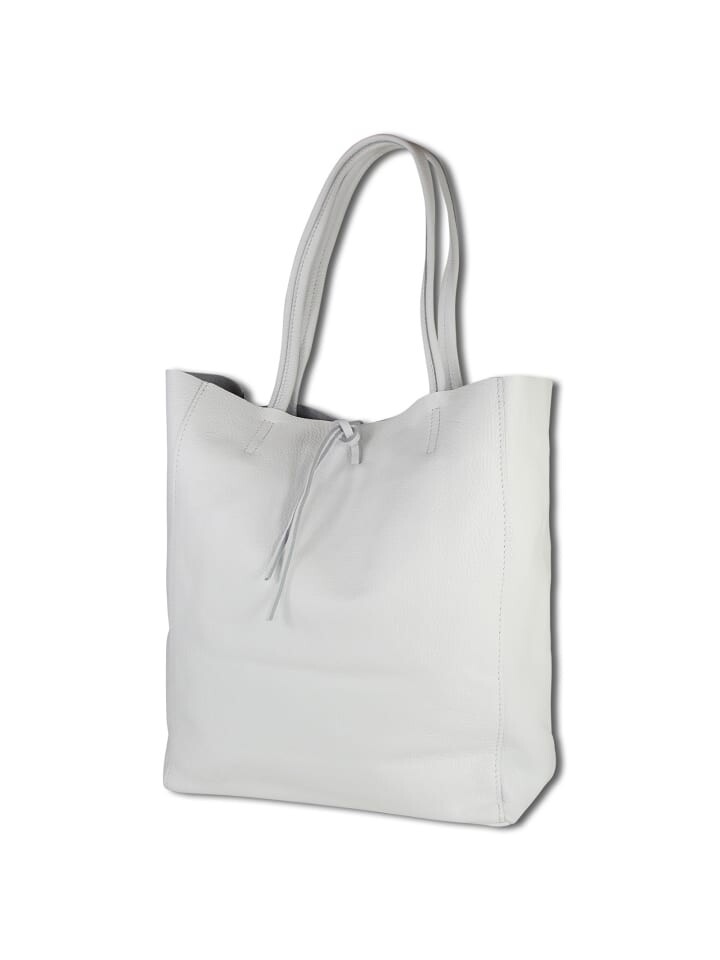 

Наплечная сумка Toscanto Shopper, Schultertasche Leder weiß ca. 30cm