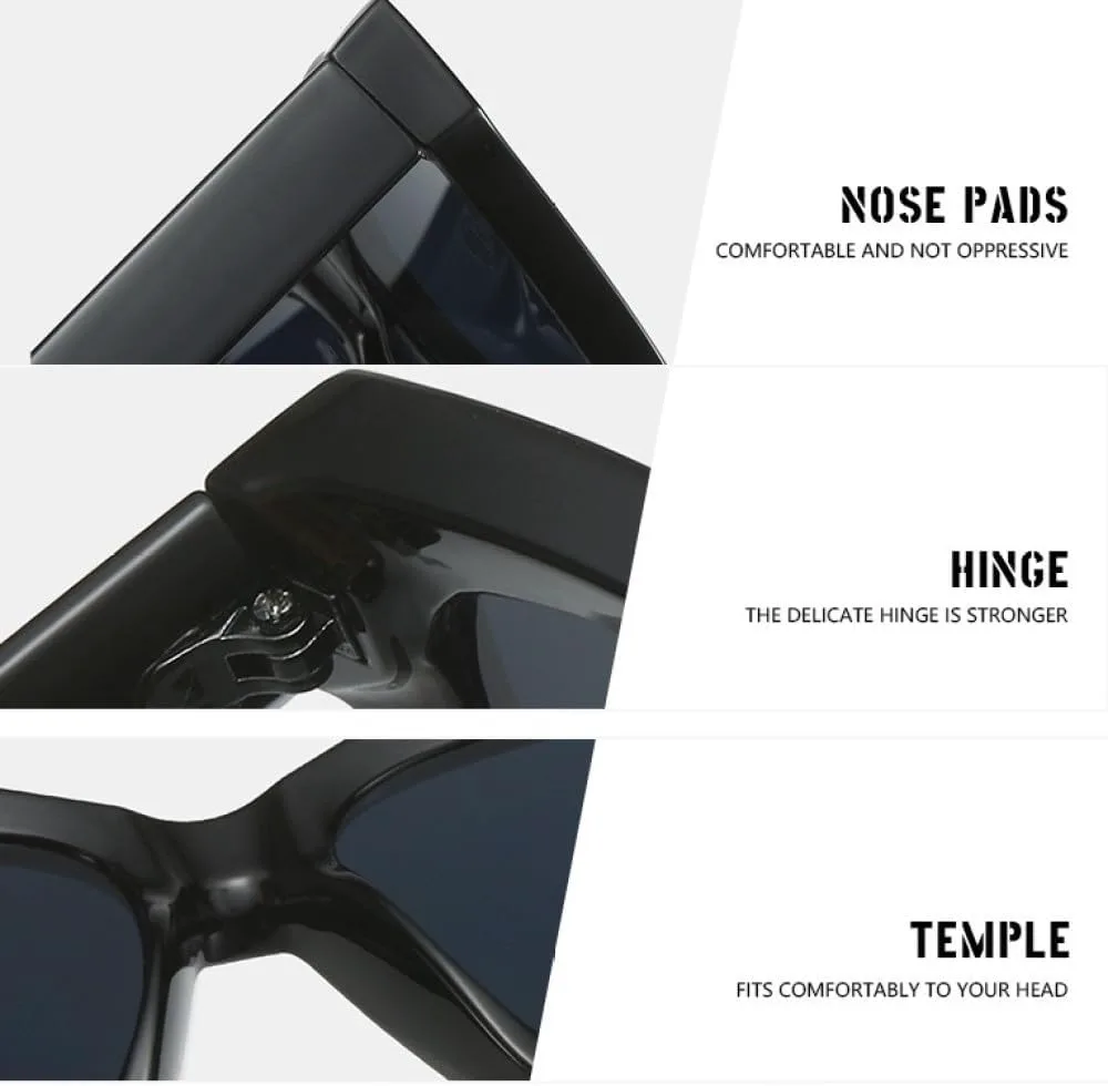 

Квадратные солнцезащитные очки для женщин и мужчин, винтажные солнцезащитные очки, модные ретро-очки с градиентным зеркальным покрытием и большой оправой MTZJH, Pink