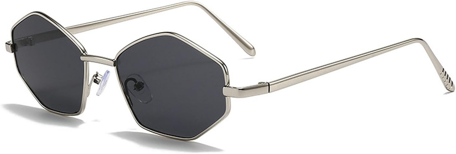 

Модные металлические шестиугольные солнцезащитные очки для женщин и мужчин, золотистые, винтажные, неправильной формы, маленькие, ретро, ​​многоугольные солнцезащитные очки mincl, C4