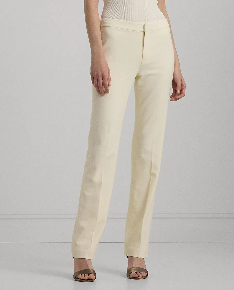 

Прямые женские брюки из крепа со складками Lauren Ralph Lauren, кремовый