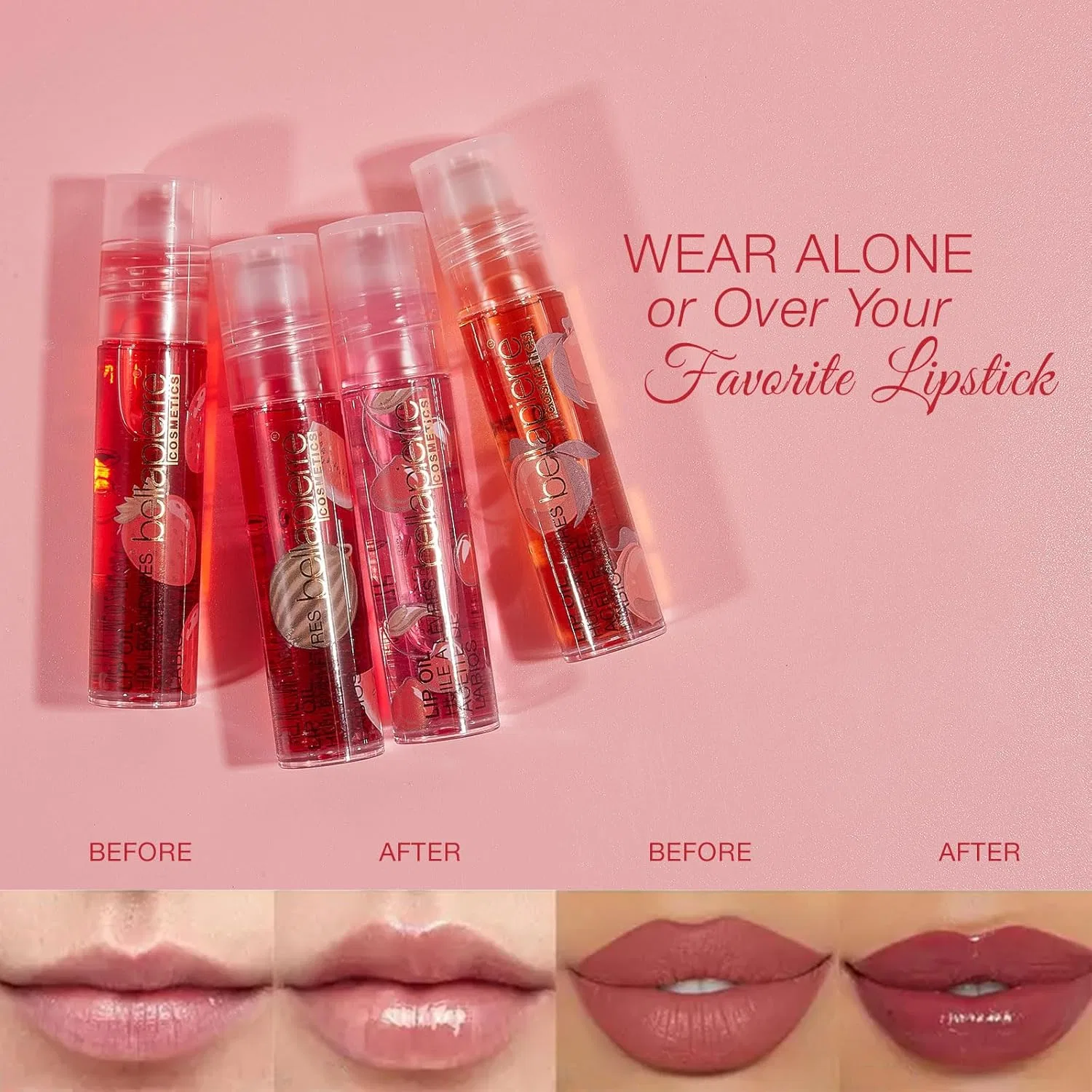 Набор губных масел Bellapierre Cosmetics 4 шт, увлажняющие, с фруктовыми ароматами, бесцветный — фото 4