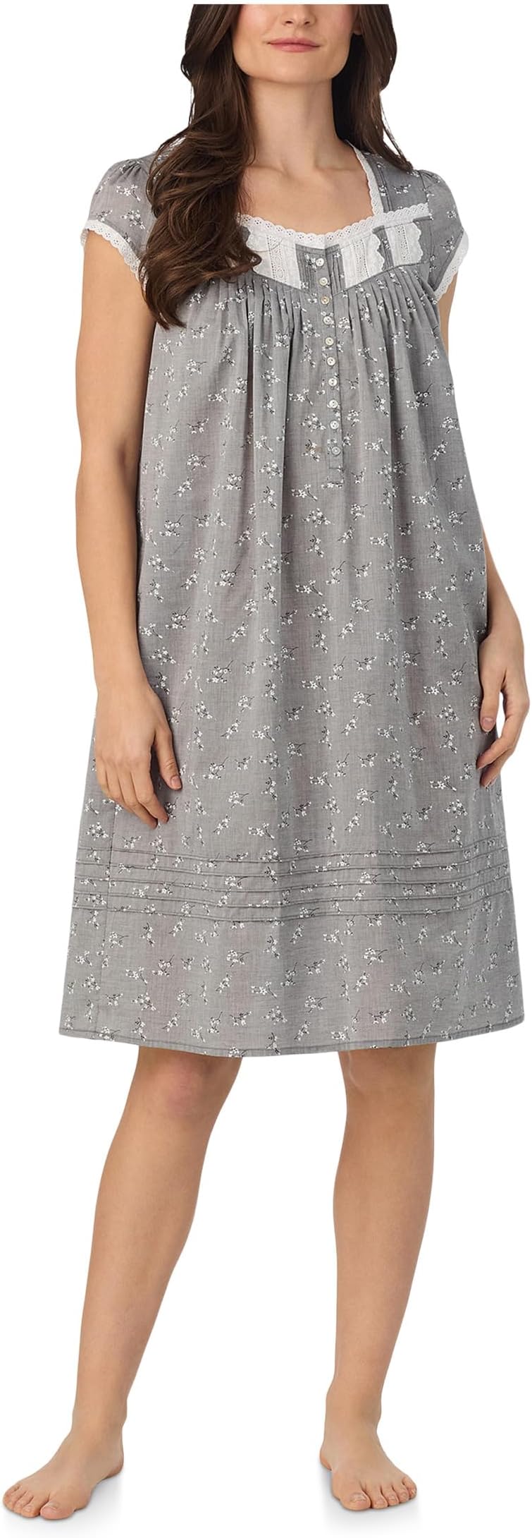 

Ночная рубашка Eileen West Cotton Woven Cap Sleeve Waltz Nightgown, цвет Grey Mini Floral
