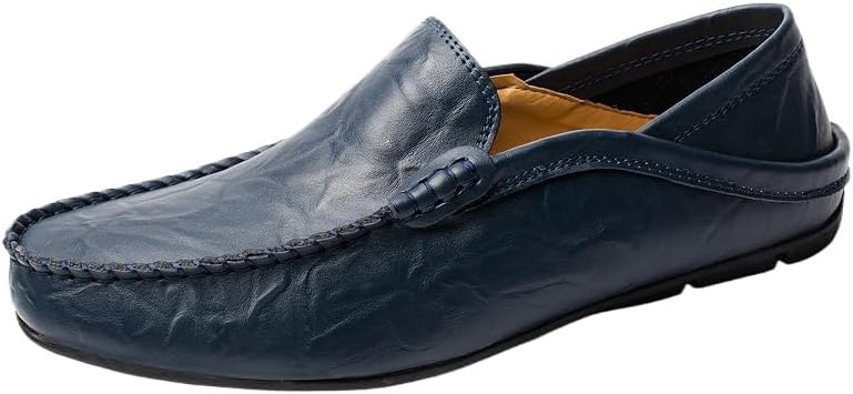 

Мужские премиальные лоферы Hhhchpm из натуральной кожи, удобные слипоны, дышащие туфли, модные тапочки, синий