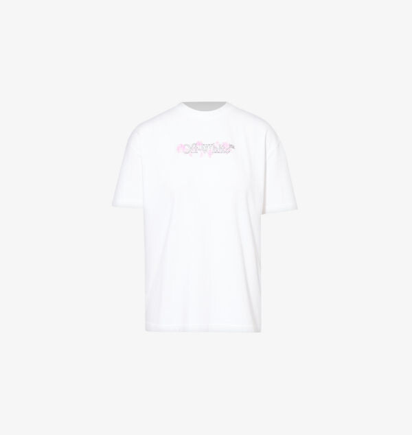

Футболка из хлопкового джерси с круглым вырезом и принтом «Bookish roses» Off-White C/O Virgil Abloh, белый
