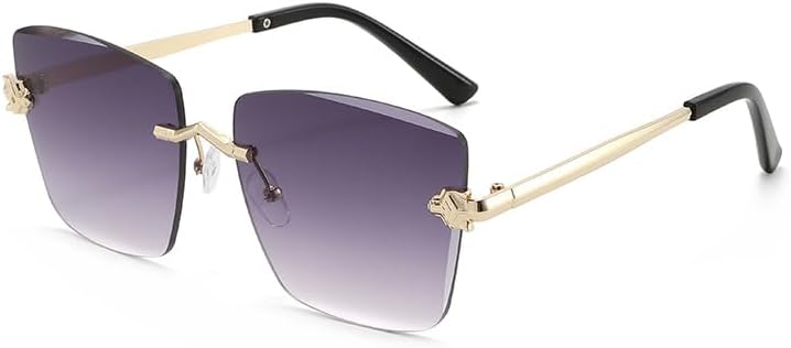 

Солнцезащитные очки для мужчин и женщин - защита UV400 - увеличенные градиентные линзы, металлические петли, подходят для занятий спортом на открытом воздухе и вождения QWBSER, Golden Grey